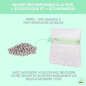 Sachet billes magnésium pour lessive écologique économique hypollargénique 