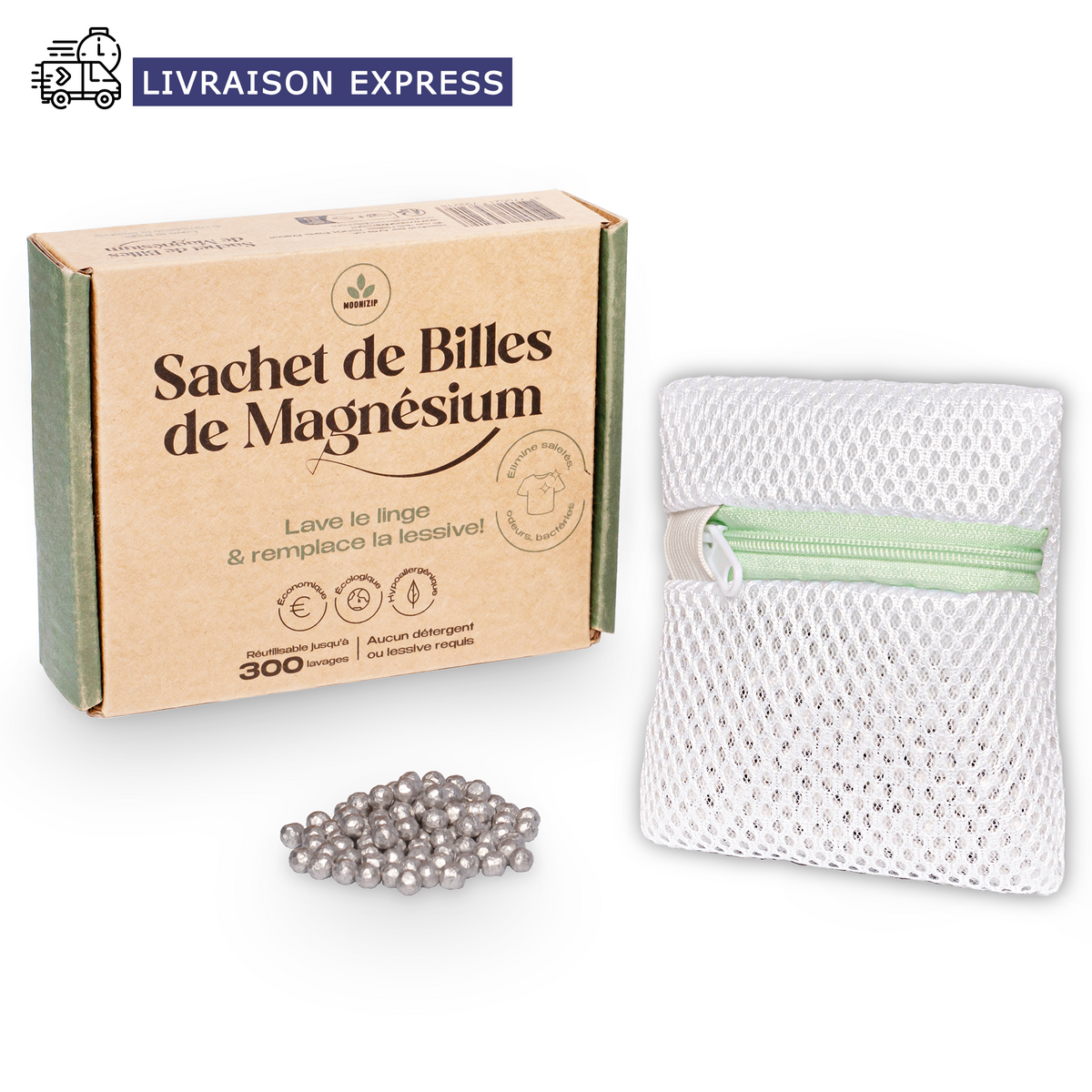 Sachet de billes de magnésium - Lessive écologique, économique, hypoal ...