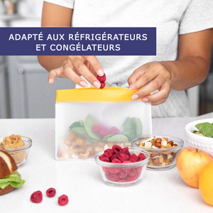Sacs Réutilisables De Stockage D'Aliments, 4 Sacs De Congélation En Sacs Réutilisables De Stockage D'Aliments, 4 Sacs De Congélation En